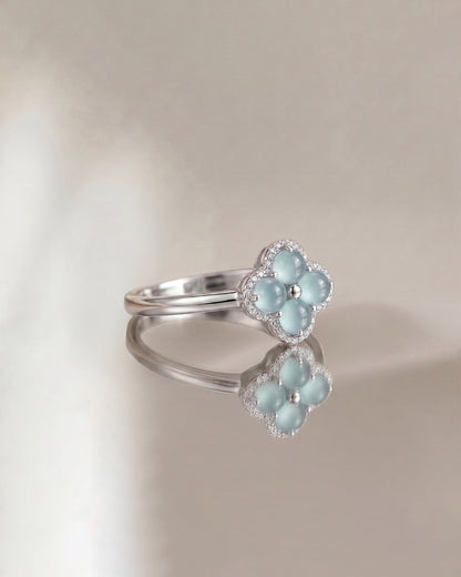 四叶.冰蓝翡翠｜Quatrefoil Wish Jade Ring