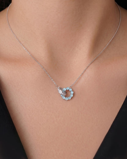 冰蓝圆舞翡翠项链｜Icy Blue Orbit Jade Necklace