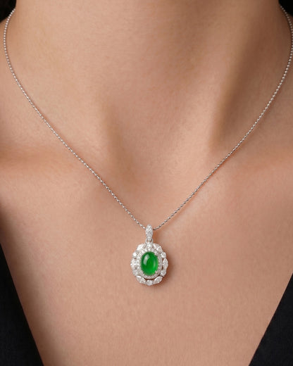 浓绿华庭翡翠项链｜Rich Green Palais Jade Necklace