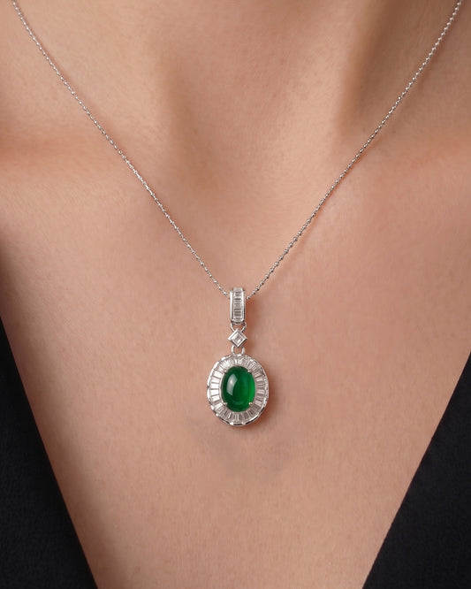 浓绿帝雅翡翠项链｜Rich Green Regal Jade Necklace
