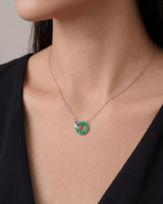 浓绿圆舞翡翠项链｜Rich Green Orbit Jade Necklace