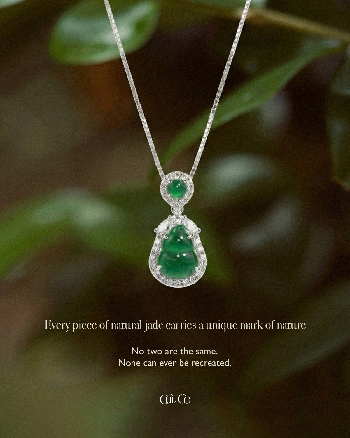 冰阳绿透葫芦翡翠｜Icy Green Jade Gourd Necklace