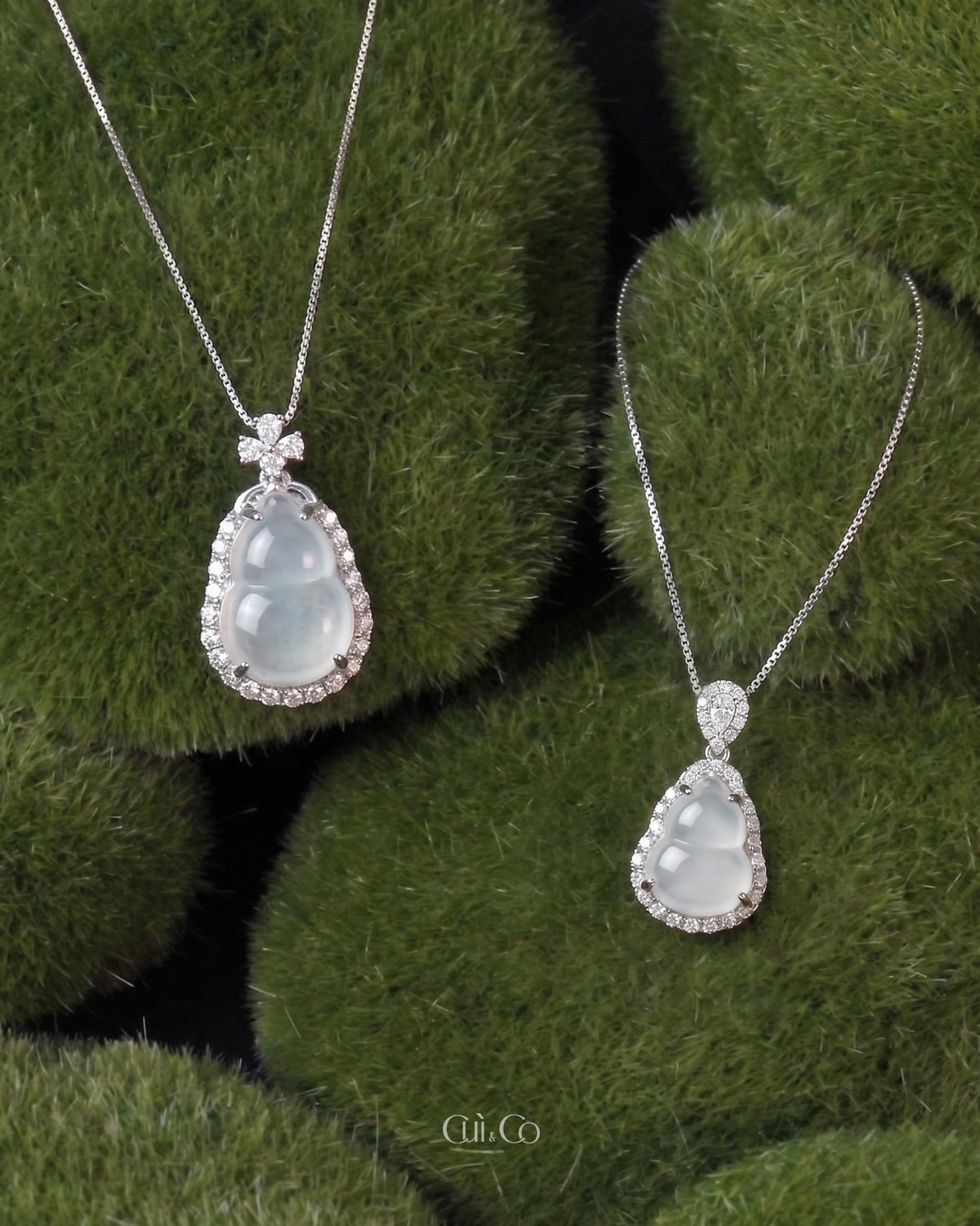 炸光冰白葫芦｜Aqua White Gourd Necklace