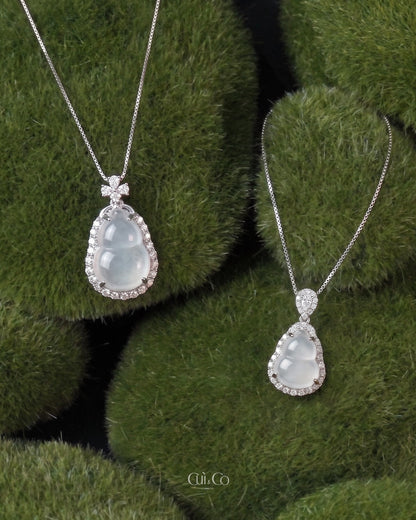 炸光冰白葫芦｜Aqua White Gourd Necklace