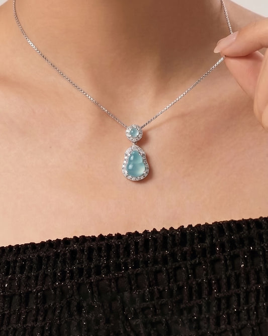 冰蓝透葫芦翡翠 ｜Icy Blue Clarity Jade Gourd Necklace