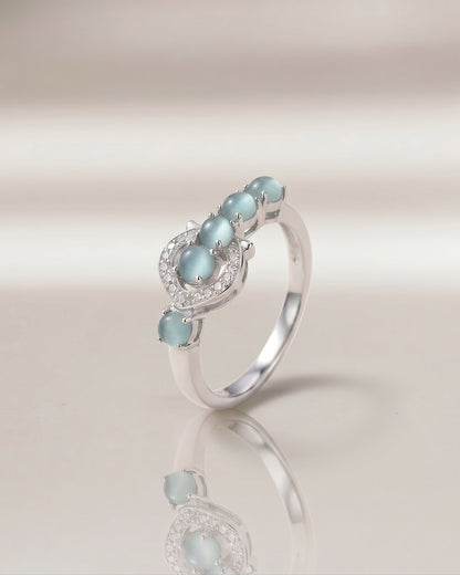 湖蓝和鸣翡翠戒指 ｜Lake Blue Harmony Jade Ring