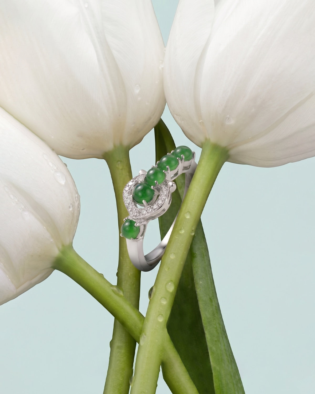翠绽翡翠戒指 ｜Verdant Bloom Jade Ring