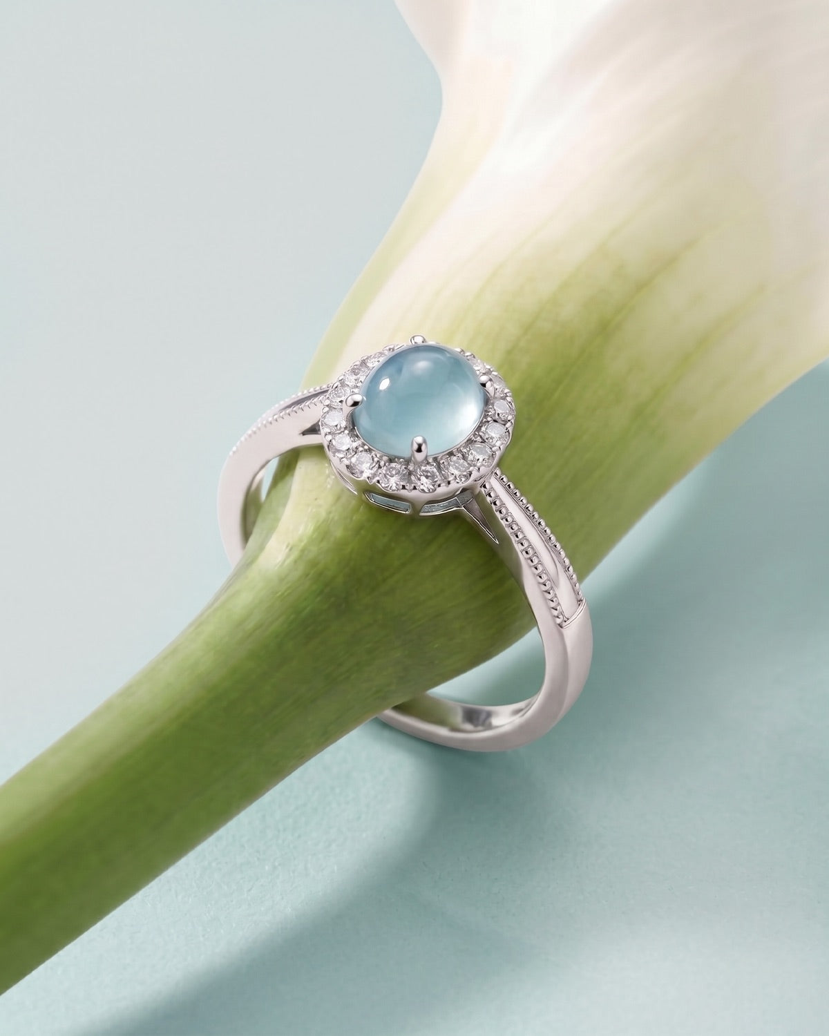 湖韵凝光翡翠戒指｜Azure Essence Jade Ring