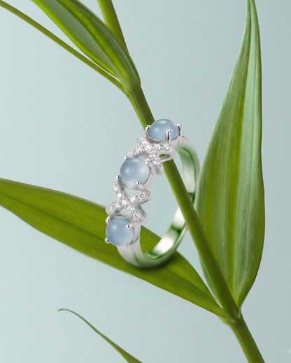 湖韵无界翡翠戒指｜Azure Infinity Jade Ring