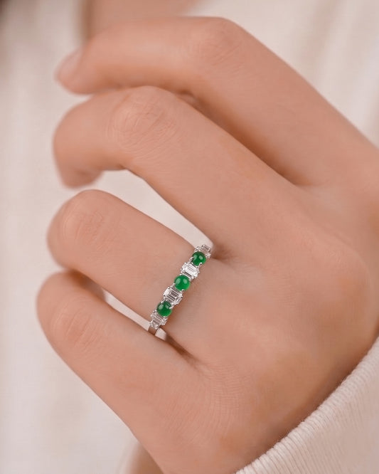 三曜翡翠戒指｜Trilight Jade Ring