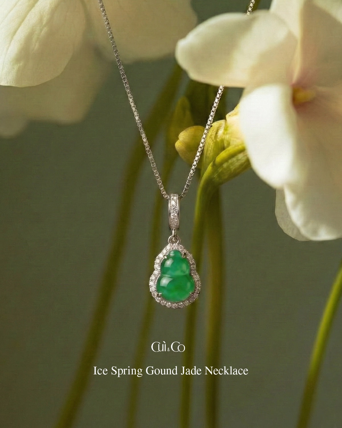 冰辣绿葫芦翡翠｜Icy Spring Gourd Jade Necklace
