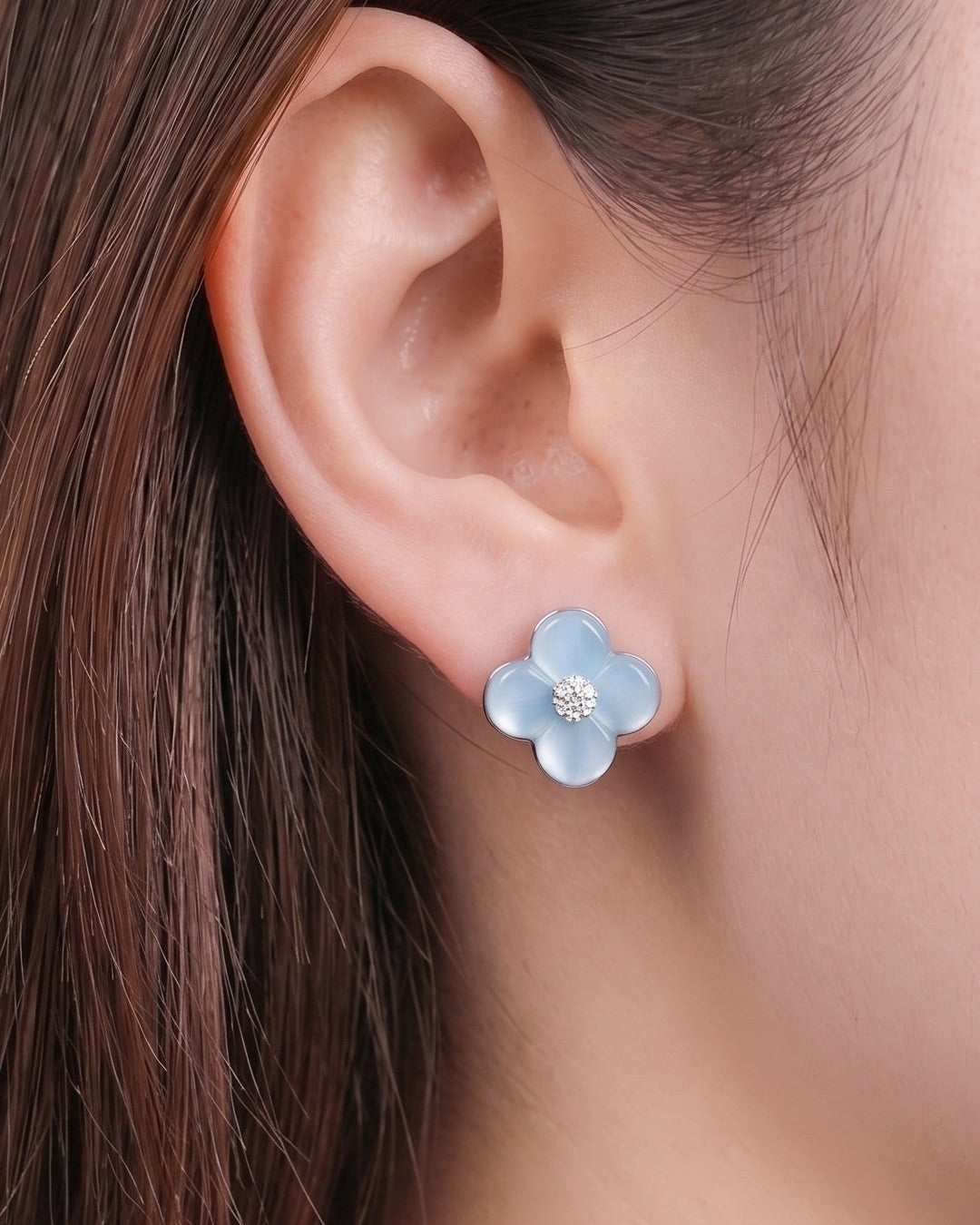 Bloom Stud Earrings – Celeste Blue