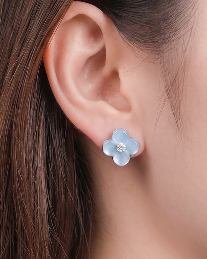 Bloom Stud Earrings – Celeste Blue