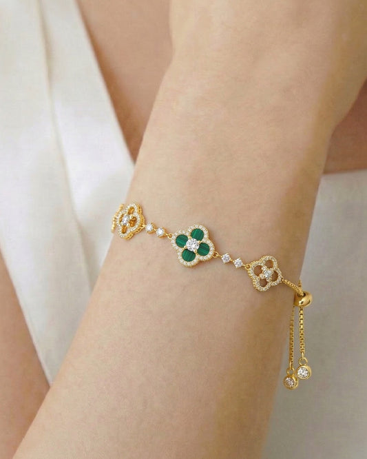 Malachite-Clover Bracelet