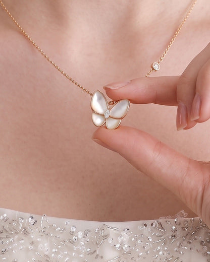 Bloom Butterfly Necklace – Ivory