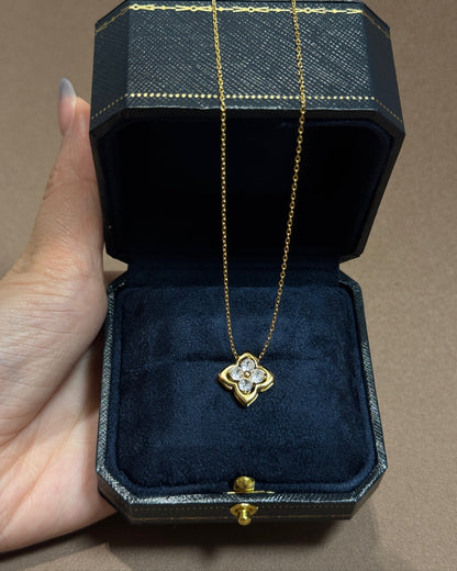 晶透小花项链 (Crystal Bloom Necklace)-Gold