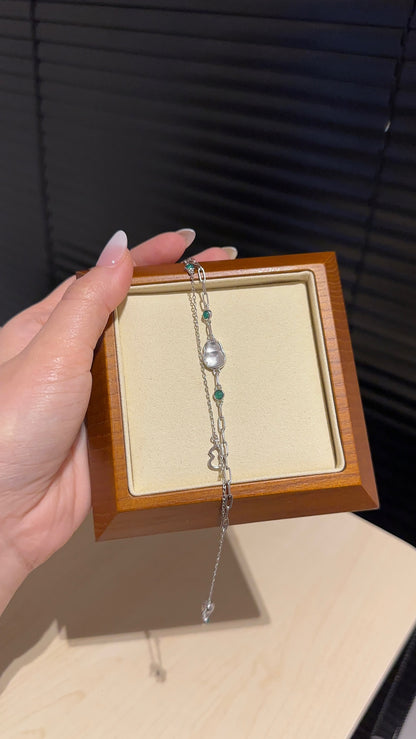 水沫玉葫芦双链手链 (Double-Chain Aquagel Gourd Bracelet)