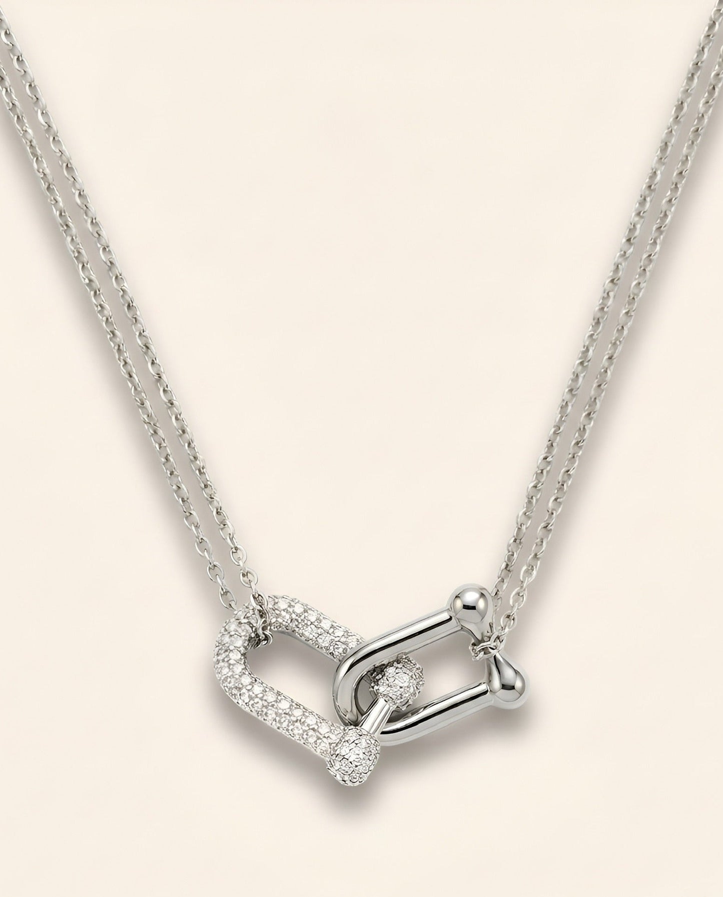 Serenity Clasp Necklace-Silver