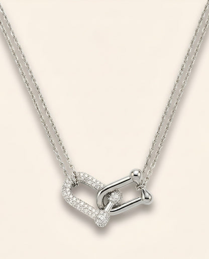 Serenity Clasp Necklace-Silver