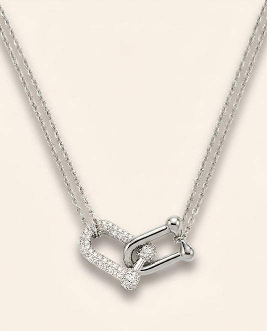 Serenity Clasp Necklace-Silver