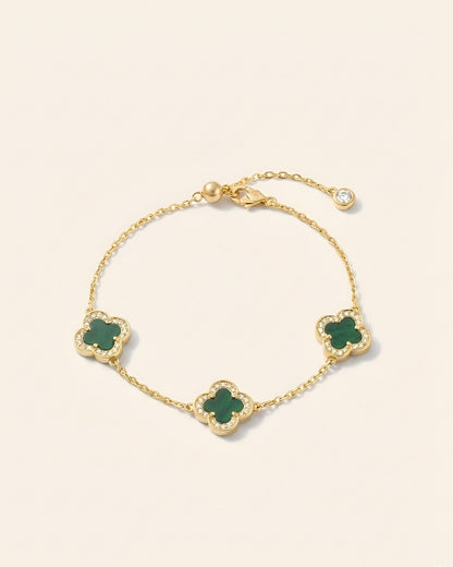 双面翡翠绿叶草｜Dual-Sided Clover Bracelet
