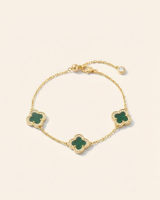 双面翡翠绿叶草｜Dual-Sided Clover Bracelet