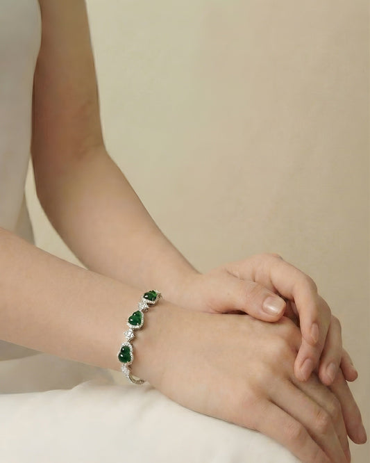 三福阳绿翡翠手链｜Triple Blessing Green Gourd Bracelet