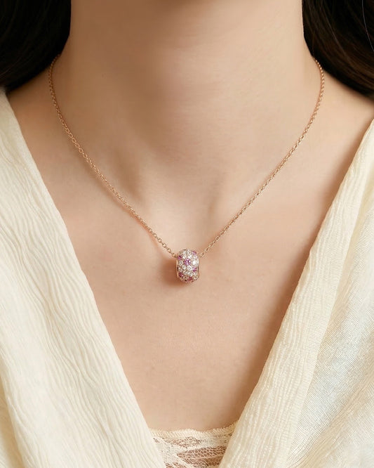 Blush Halo Charm Necklace