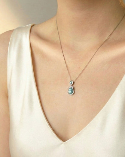 冰蓝透葫芦翡翠 ｜Icy Blue Clarity Jade Gourd Necklace
