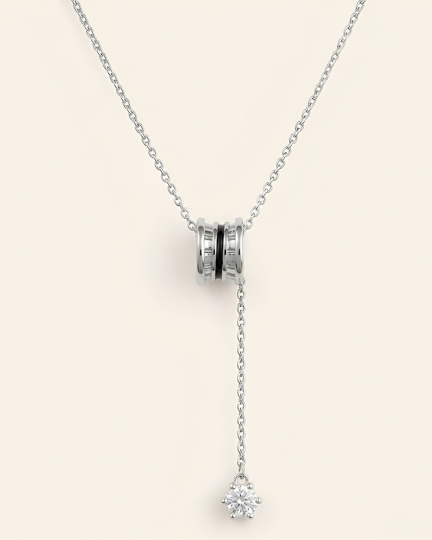 Celeste Drop Pendant Necklace- Silver