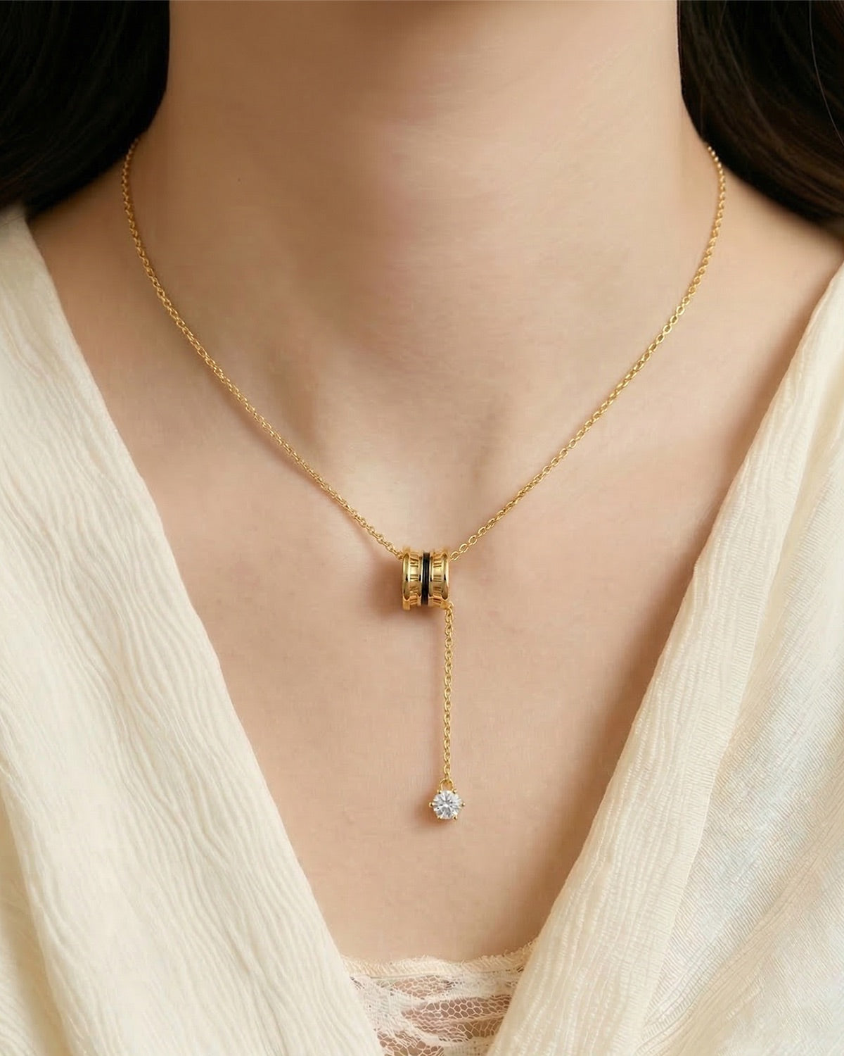 Celeste Drop Pendant Necklace- Gold