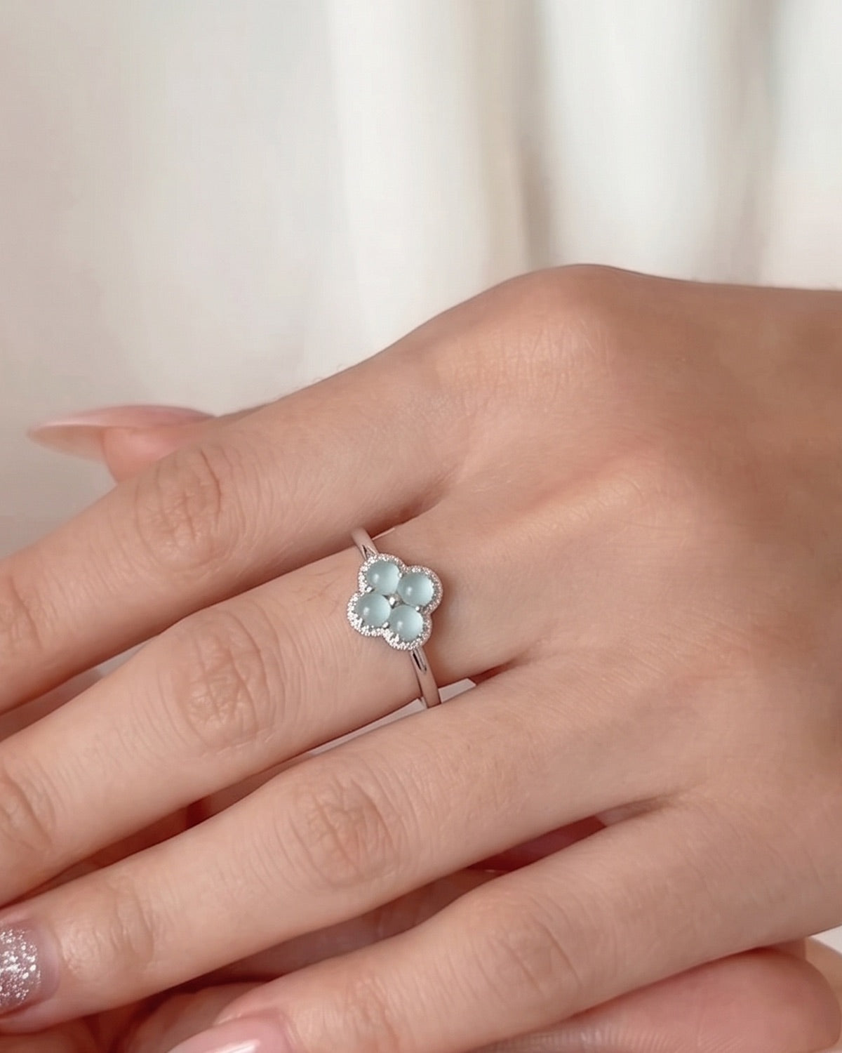 四叶 Quatrefoil Wish Jade Ring