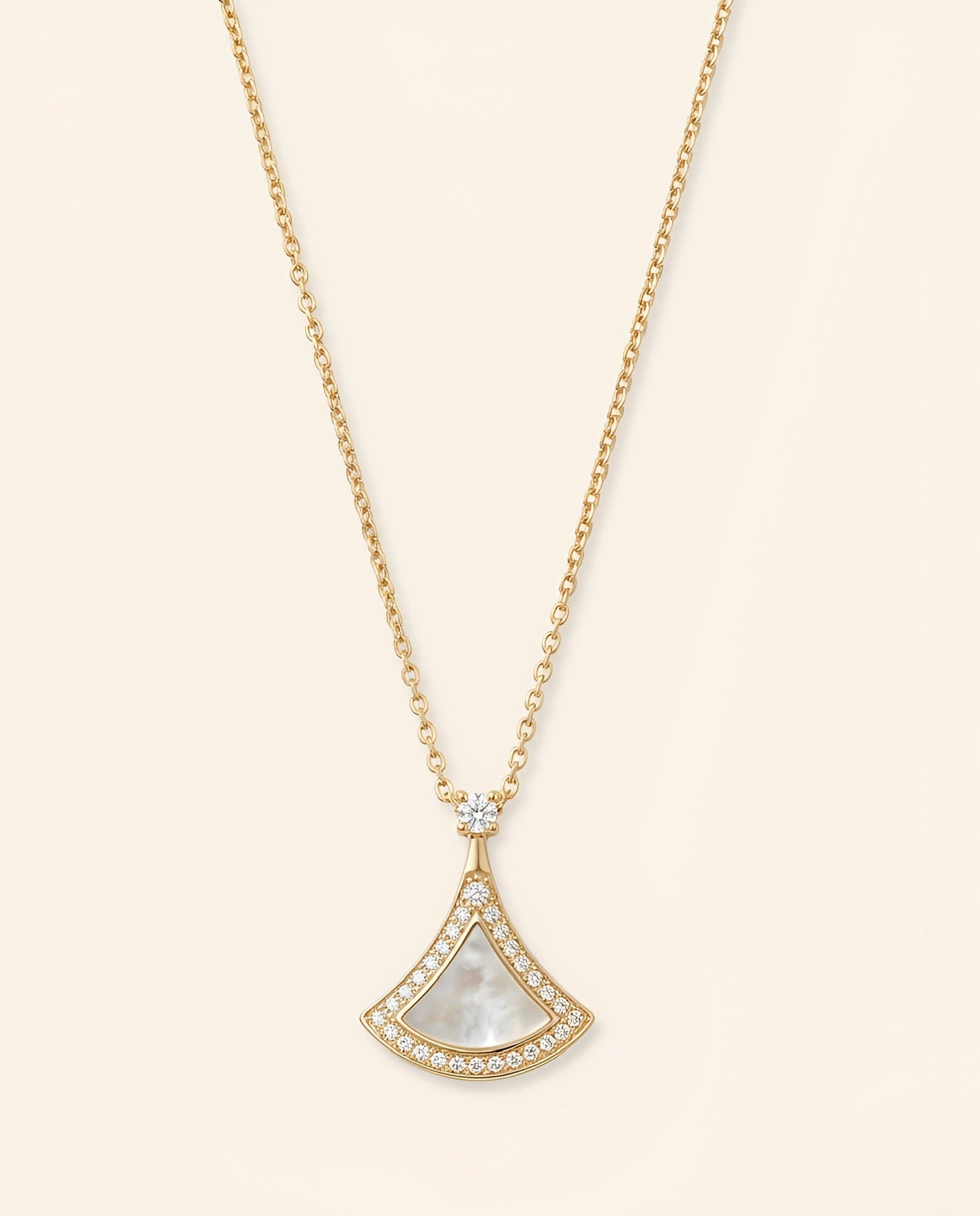 Serena Fan Necklace- Gold