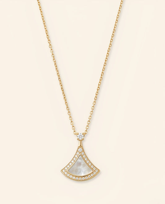 Serena Fan Necklace- Gold