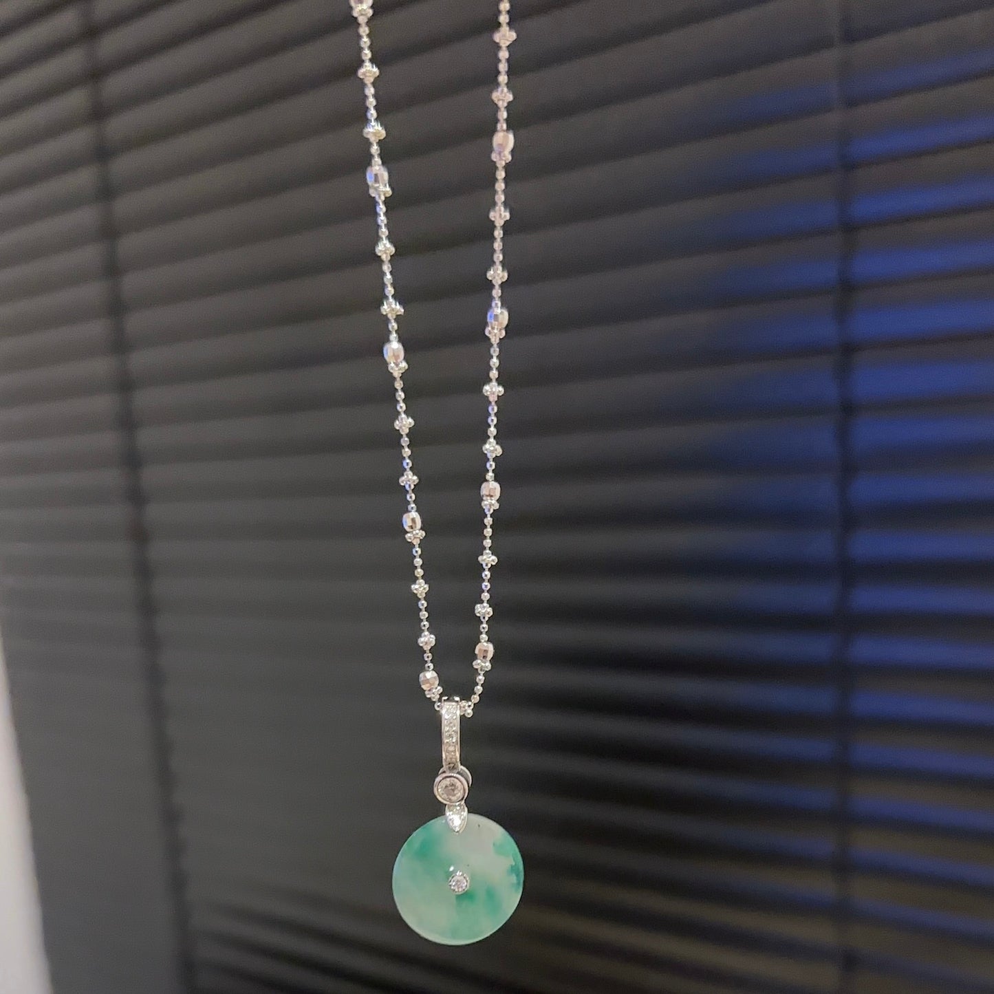 飘花平安扣【含项链】（Green Peace Circle Necklace）