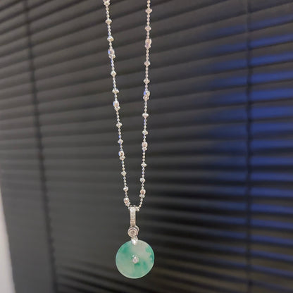 飘花平安扣【含项链】（Green Peace Circle Necklace）