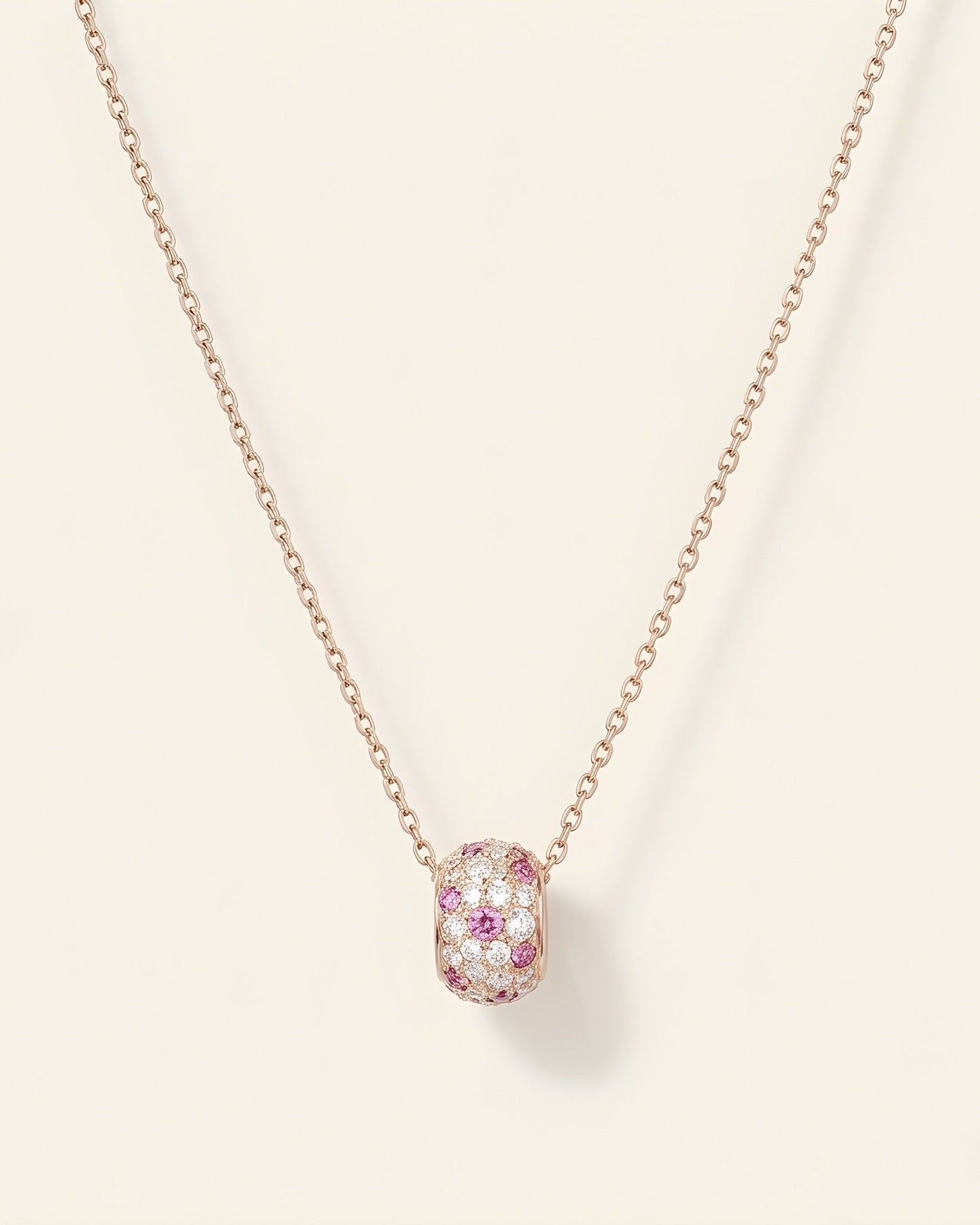 Blush Halo Charm Necklace
