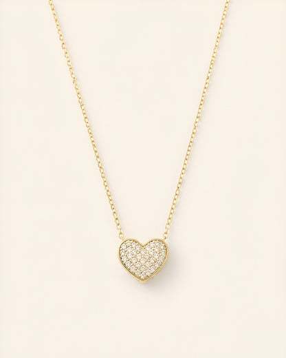 Ivory Heart Nacre Necklace - Gold