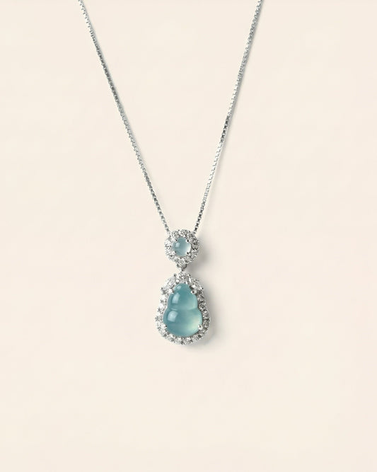 冰蓝透葫芦翡翠 ｜Icy Blue Clarity Jade Gourd Necklace