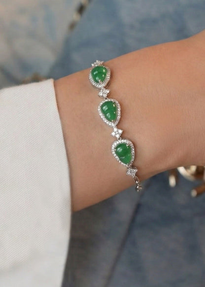 三福阳绿翡翠手链｜Triple Blessing Green Gourd Bracelet