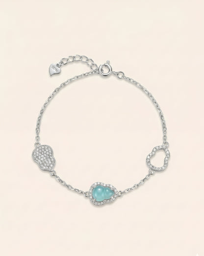 冰蓝葫芦翡翠｜Icy Blue Jade Gourd Bracelet