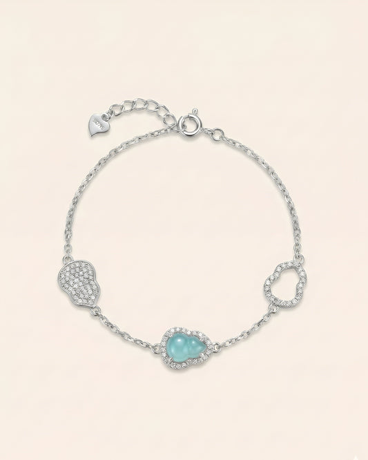 冰蓝葫芦翡翠｜Icy Blue Jade Gourd Bracelet
