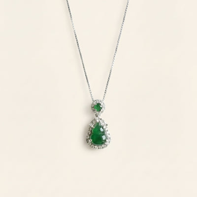 冰阳绿透葫芦翡翠｜Icy Green Jade Gourd Necklace
