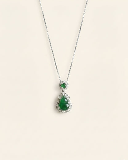 冰阳绿透葫芦翡翠｜Icy Green Jade Gourd Necklace