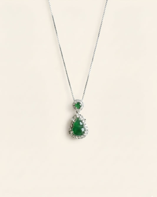 冰阳绿透葫芦翡翠｜Icy Green Jade Gourd Necklace