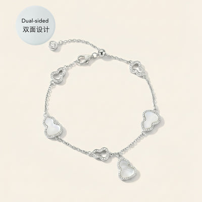 双面白贝母葫芦手链｜Dual Sided Ivory Pearl Gourd Bracelet
