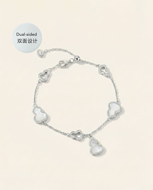 双面白贝母葫芦手链｜Dual Sided Ivory Pearl Gourd Bracelet
