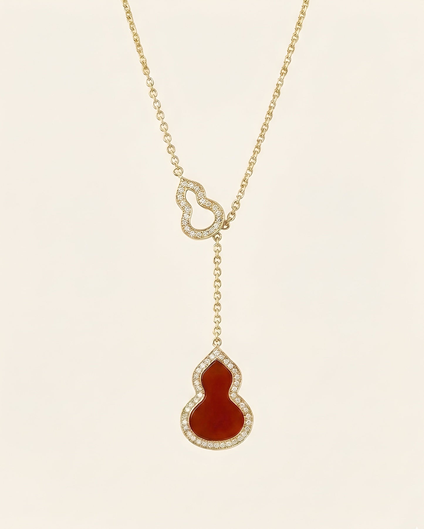 红贝母葫芦项链｜Crimson Agate Gourd Necklace
