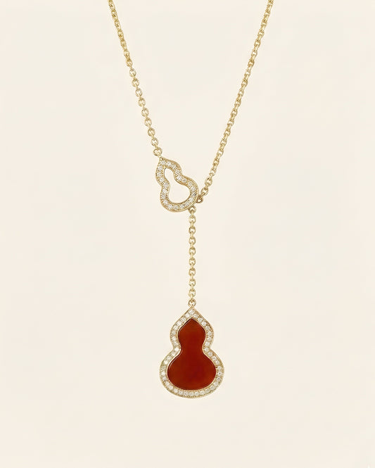 红贝母葫芦项链｜Crimson Agate Gourd Necklace