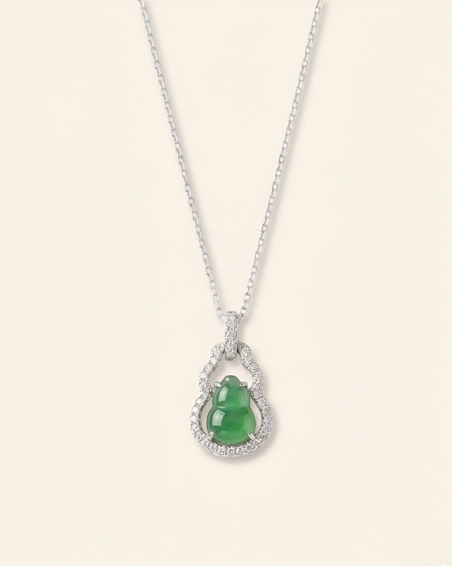 灵韵阳绿葫芦翡翠项链 |Aura Green Jade Gourd Necklace